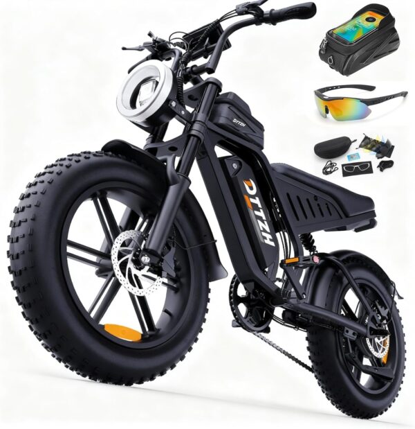 High Power 60V 30Ah Fat Tyre E-Bike, 2500W Brushless Motor, Removable Battery, Full Suspension & Hydraulic Brakes